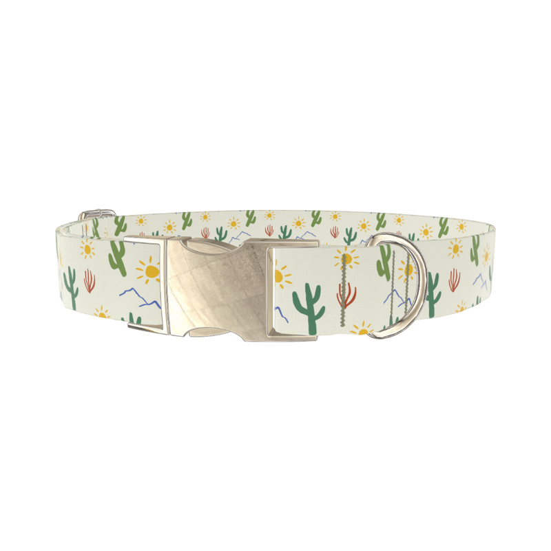 Sunny Cactus Dog Collar - metal gold