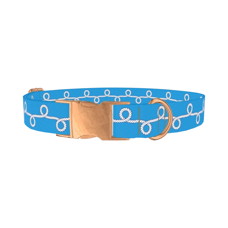 Nautical Rope Dog Collar - metal rose gold