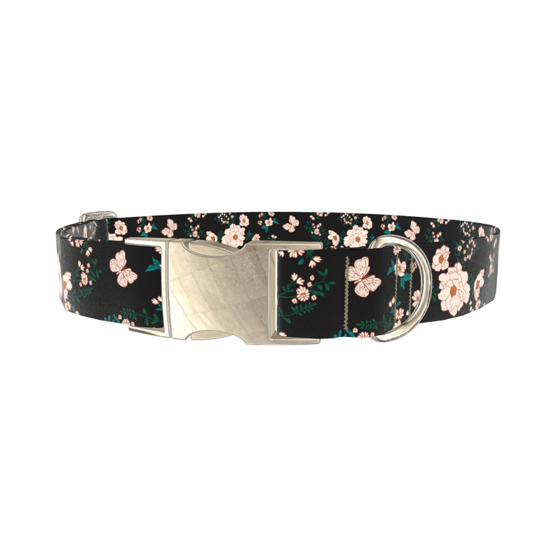 Rosehip Butterfly Dog Collar - metal gold