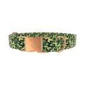 Dark Green Camo Dog Collar - metal rose gold