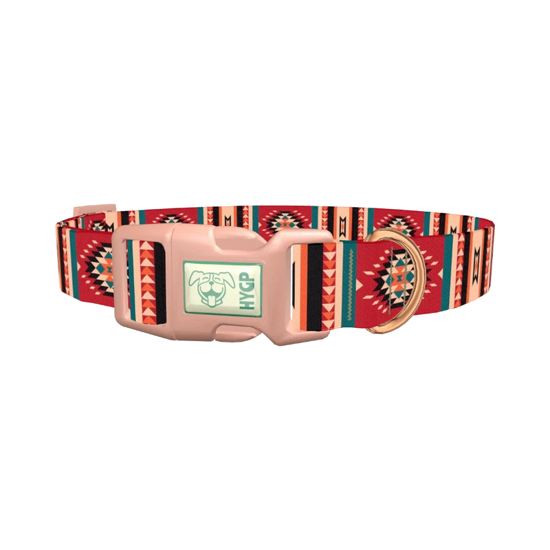 Tribal Geometric Dog Collar - plastic rose gold