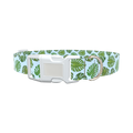 Blue Monstera Leaf Dog Collar - plastic rose gold