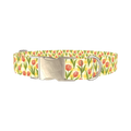 Floral Tulip Plaid Dog Collar - metal silver