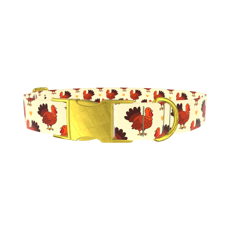 Turkey Heart Dog Collar - metal rose gold