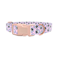 Floral Pansy Dog Collar - plastic silver