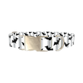 Striped Bat Halloween Dog Collar - metal silver