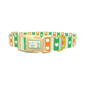 St. Patrick's Shamrock Stripe Dog Collar - plastic gold