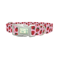 Pink Strawberry Dog Collar - plastic silver