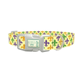 Mardi Gras Fleur-de-lis Dog Collar - plastic silver