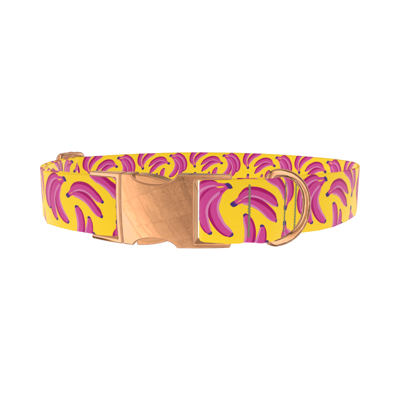 Fruit Banana Dog Collar - metal rose gold