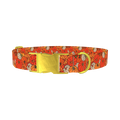 Autumn Harvest Pumpkin Dog Collar - metal gold