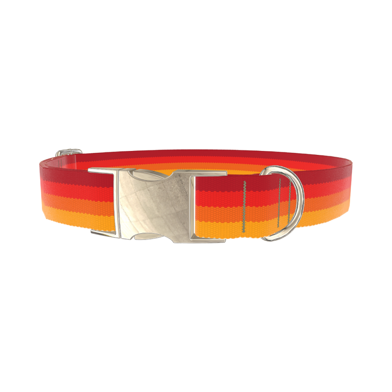 Retro Hexagon Dog Collar - metal gold