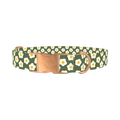Floral Daisy Dog Collar - metal rose gold