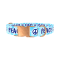 Peace Symbol Dog Collar - metal silver