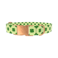 Clover Chevron Dog Collar - metal silver