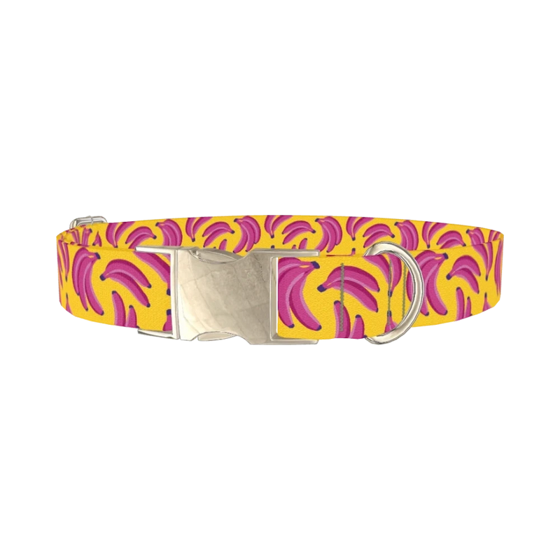 Fruit Banana Dog Collar - metal silver