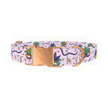Mardi Gras Mask Dog Collar - metal rose gold