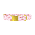 Red Bow Pattern Dog Collar - metal gold