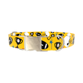 Yellow Football Trophy Dog Collar - metal silver