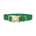Green Christmas Tree Dog Collar - plastic gold