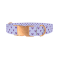 Purple Heart Pattern Dog Collar - metal rose gold