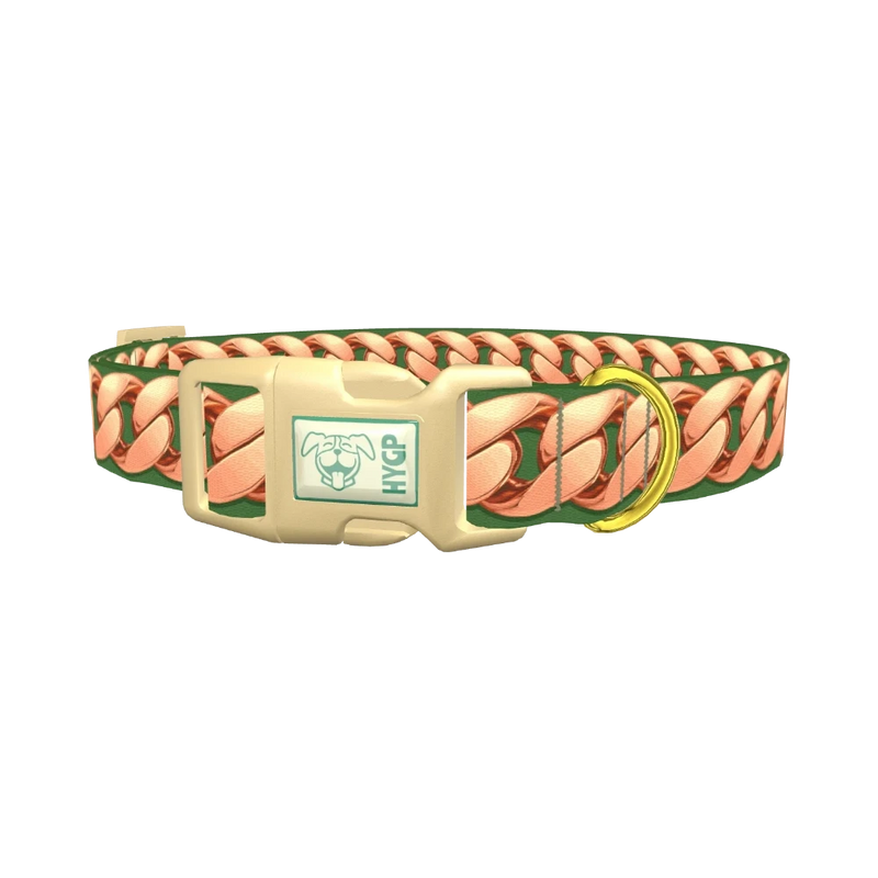 Rose Gold Chain Dog Collar - plastic gold