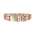 Aztec Stripe Dog Collar - metal silver