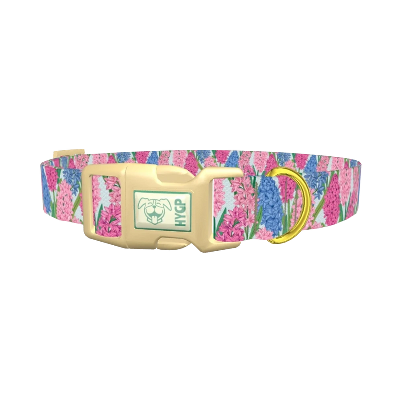 Floral Hyacinth Dog Collar - plastic gold