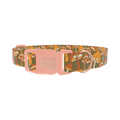Autumn Field Mushroom Dog Collar - plastic rose gold