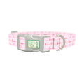Pink Love Script Dog Collar - plastic silver