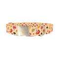 Autumn Leaves and Mushrooms Dog Collar - metal silver