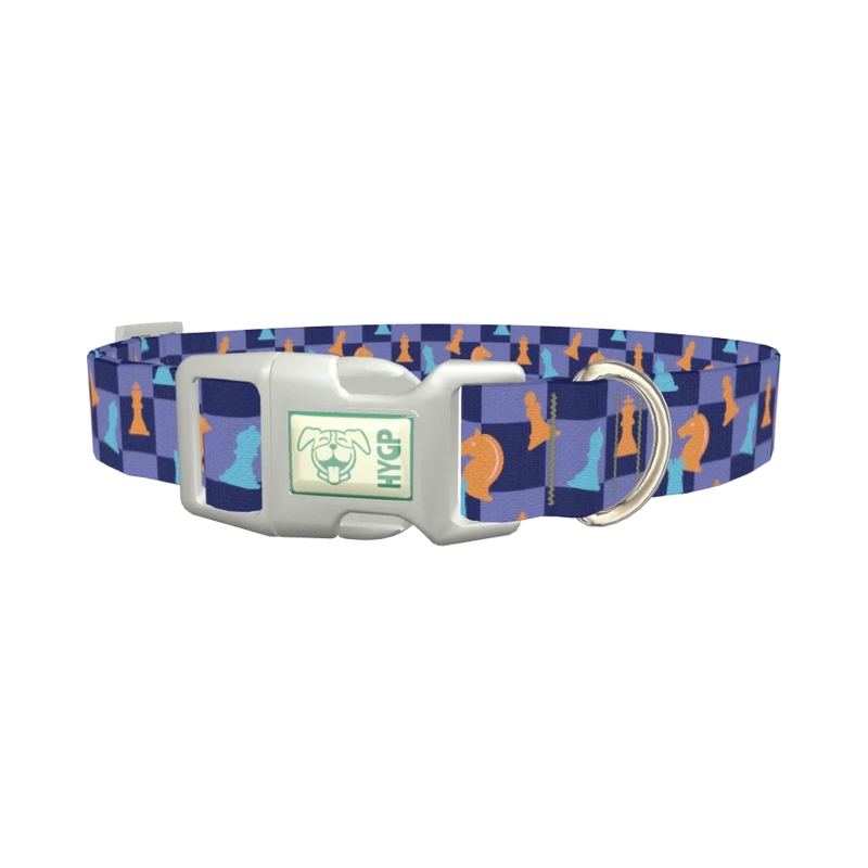 Chess Piece Dog Collar - plastic silver