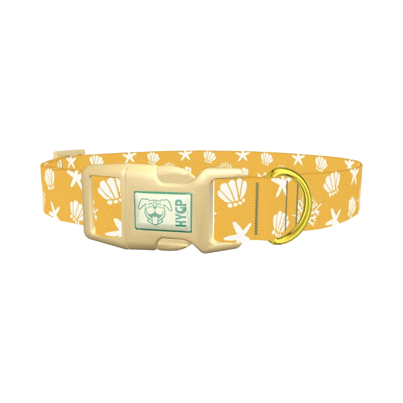 Beach Seashell Dog Collar - plastic gold