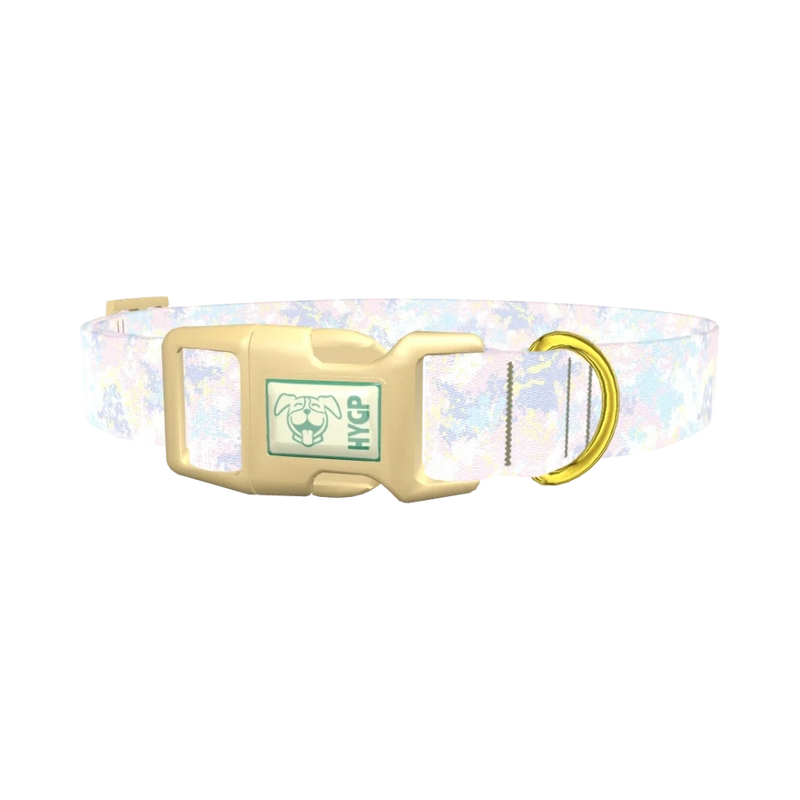 Pastel Paint Splatter Dog Collar - plastic gold