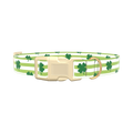Clover Stripe Dog Collar - plastic silver