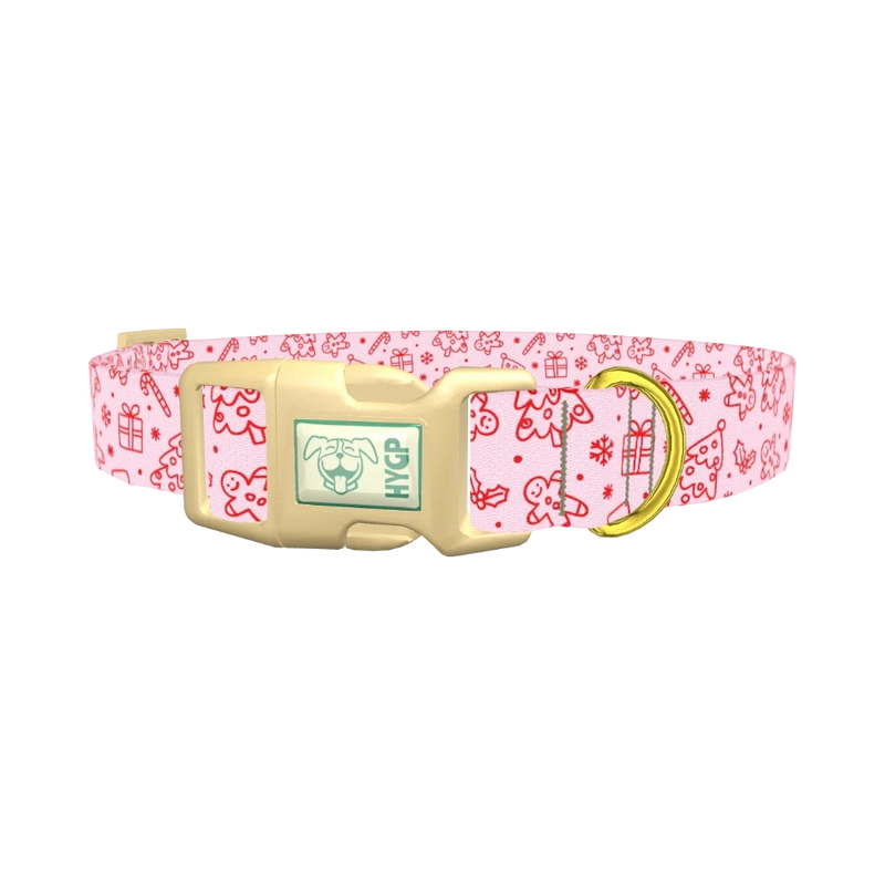 Christmas Holiday Dog Collar - plastic gold