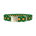 St. Patrick's Clover Coin Dog Collar - metal silver