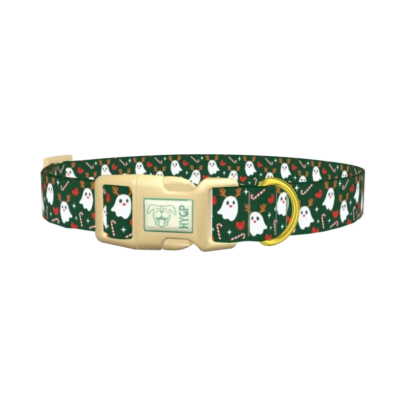 Christmas Ghost Deer Dog Collar - plastic gold