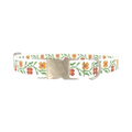 Cross Stitch Flower Dog Collar - metal silver