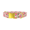 Floral Rose Dog Collar - metal rose gold