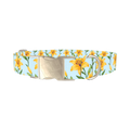 Floral Yellow Lily Dog Collar - metal silver