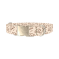 Beige Croissant Leaf Dog Collar - metal silver