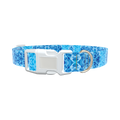Blue Tie-Dye Swirl Dog Collar - plastic rose gold