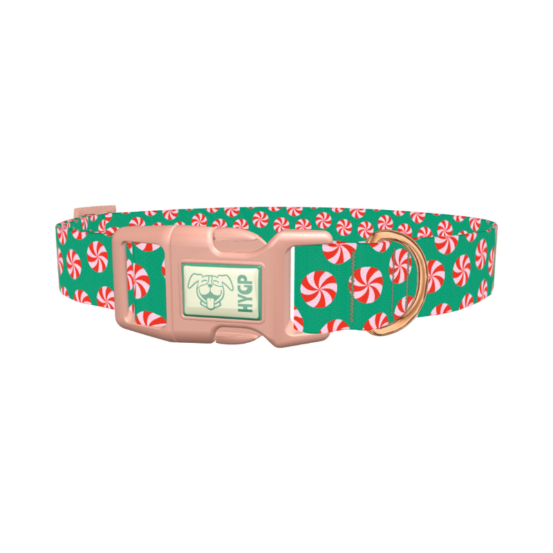 Christmas Candy Dog Collar - plastic rose gold