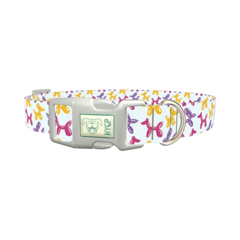 Balloon Dog Pattern Dog Collar - plastic silver