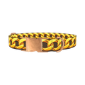 Brown Background Gold Chain Dog Collar - metal rose gold