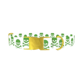 Green Skull Dog Collar - metal gold
