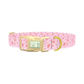 Floral Watercolor Dog Collar - plastic gold