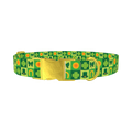 Shamrock Patchwork Dog Collar - metal gold