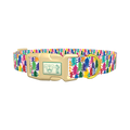 Christmas Tree Pattern Dog Collar - plastic gold